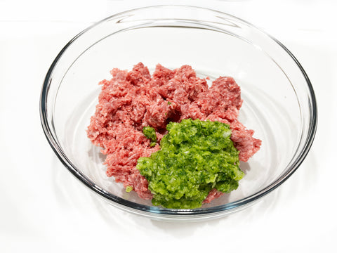 add parsley mixture to beef for kafta