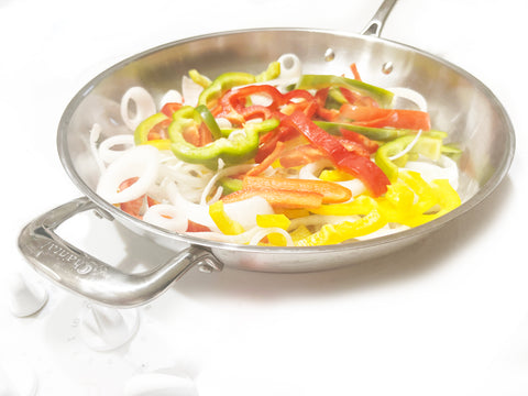 add veggies to id 21 stainless steel 12.5 in fry pan