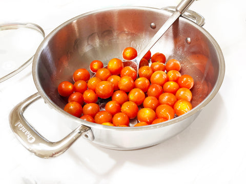 cook tomatoes in induction 21 chef's pan