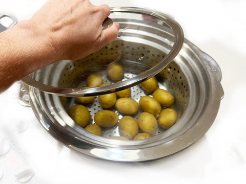 boil potatoes in 3clad stockpot for potato salad