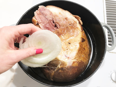 add ham to dutch oven for easter ham