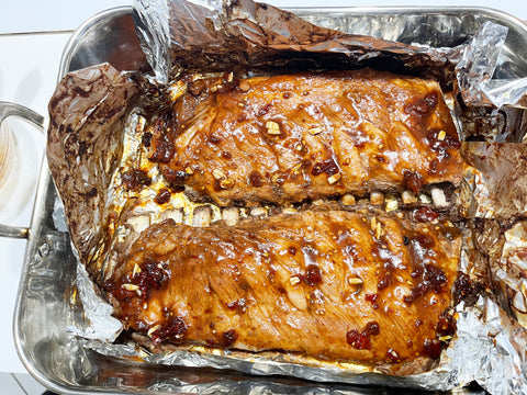 costillas nuevamente al horno con asador