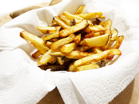 hand cut fries cooked in induction 21 chef's pan in bowl