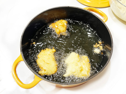 cooking hushpuppies in oil in 3 quart marigold dutch oven