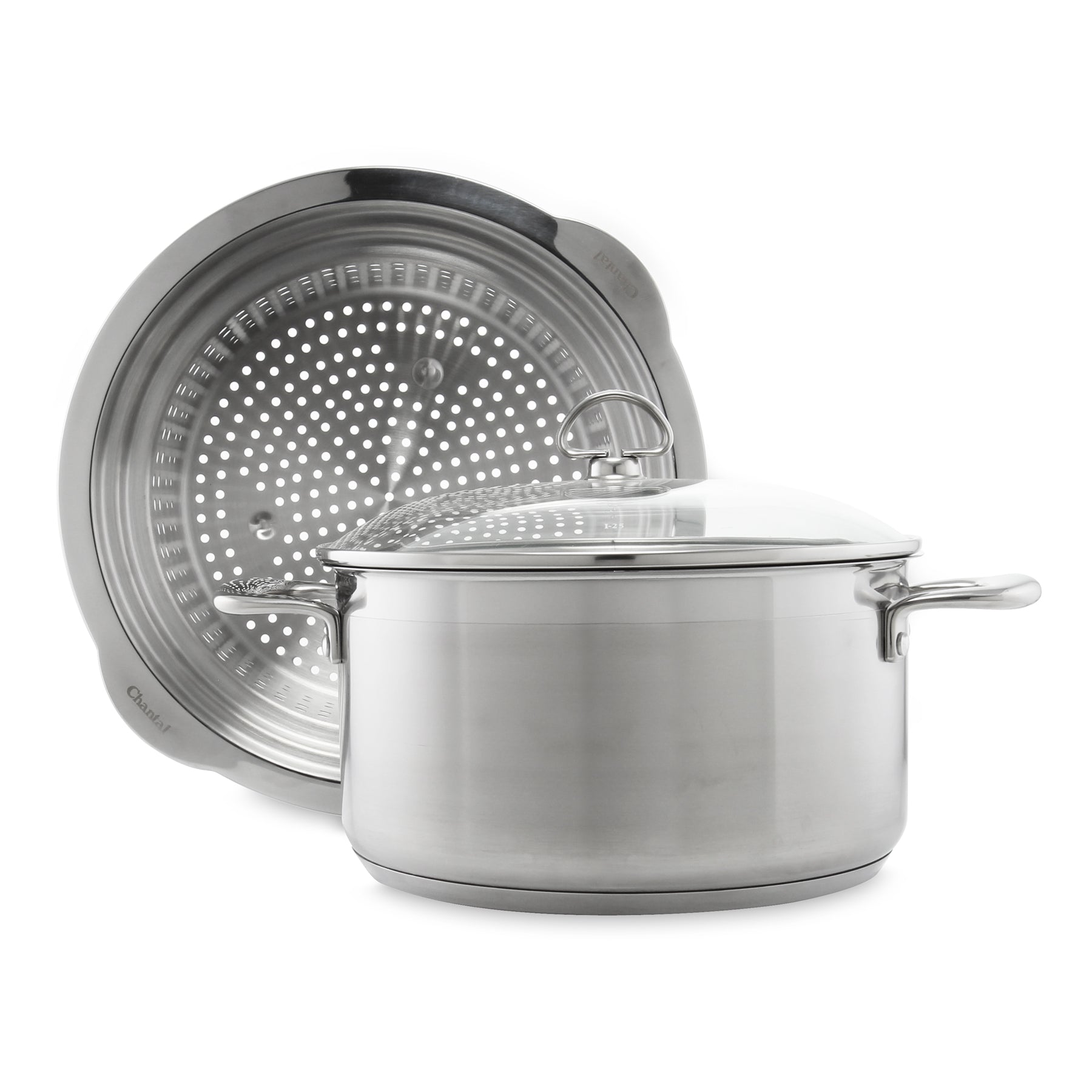induction 21 stainless steel 6 quart stockpot with steamer insert set
