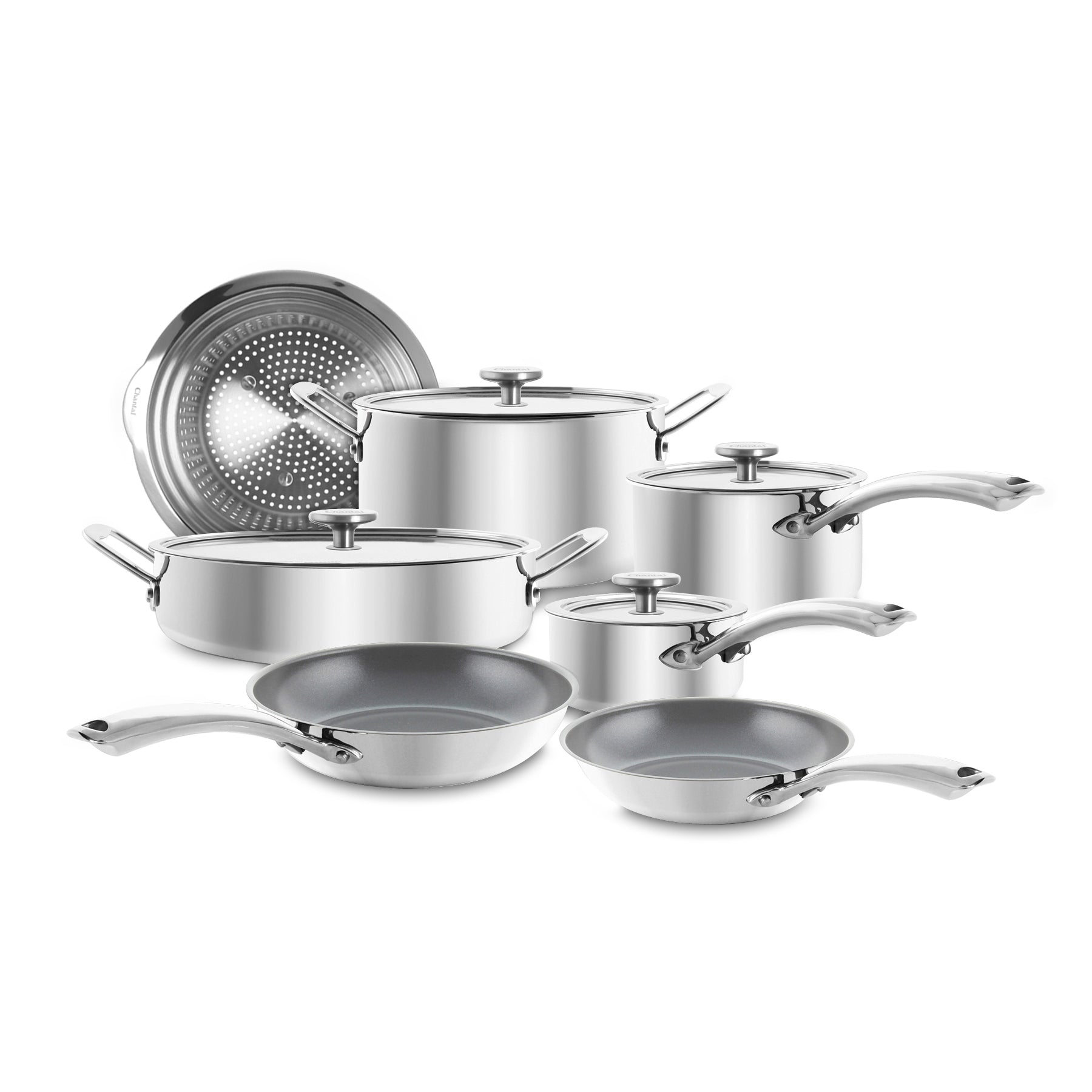 3.Clad 11 Piece Cookware Set with Pasta/Steamer Insert - Chantal product image