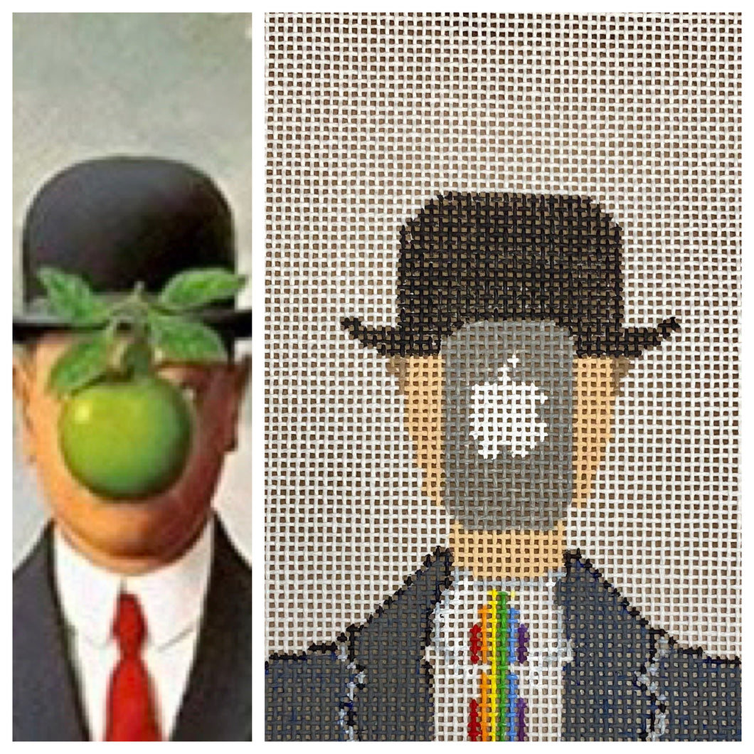 “MAGRITTE’S PHONE”, 3.75” square on 18 mesh