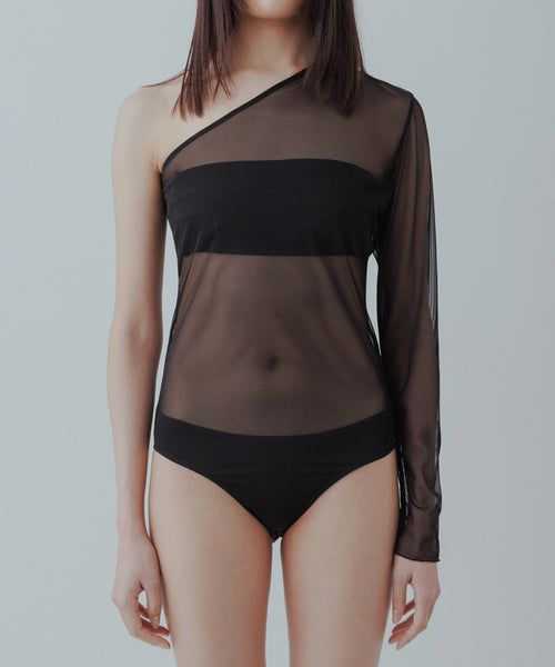 BIOTOP(ビオトープ) / 【yo BIOTOP】One shoulder sheer bodysuit 