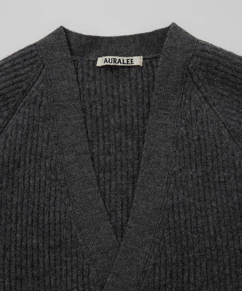 BIOTOP / 【AURALEE】 MILLED FRENCH MERINO RIB KNIT CARDIGAN