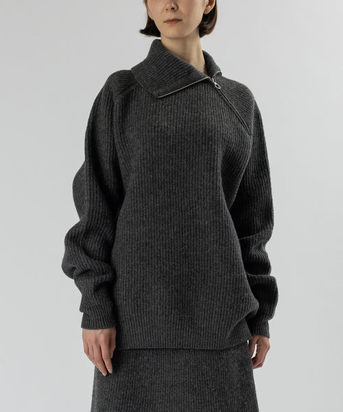 ＜AURALEE＞ MILLED FRENCH MERINO RIB KNIT