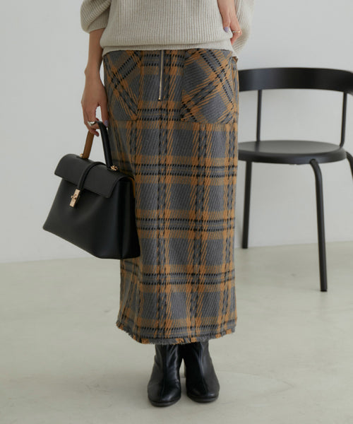 VIS / 【WEB限定】ジップデザインチェックタイトスカート (スカート