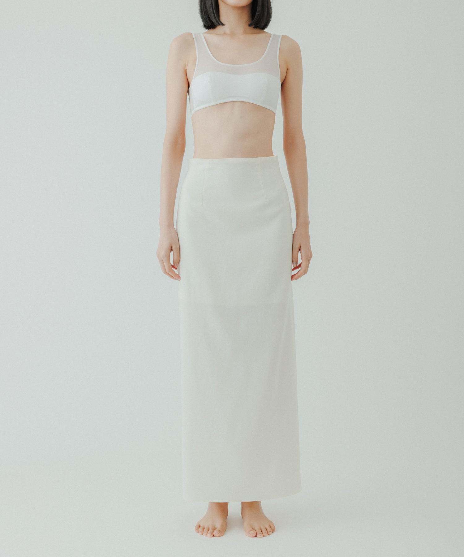 yo biotop Sheer tight skirt / white 1