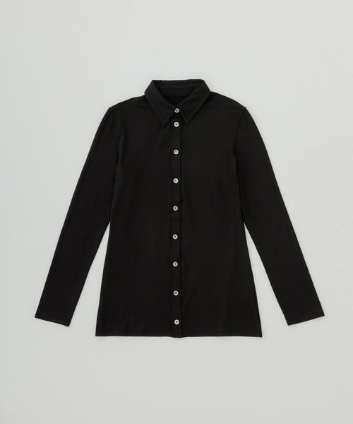 サイズ1【yo BIOTOP】Rayon Jersey collar shirt - トップス