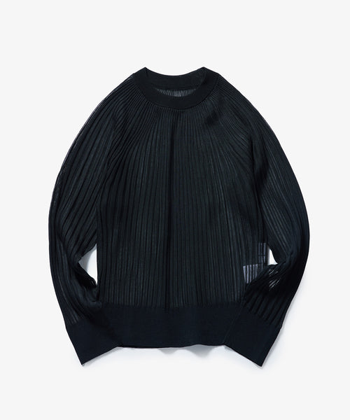 BIOTOP / WOMEN【HYKE】SHEER WIDE RIBBED SWEATER (トップス / ニット ...