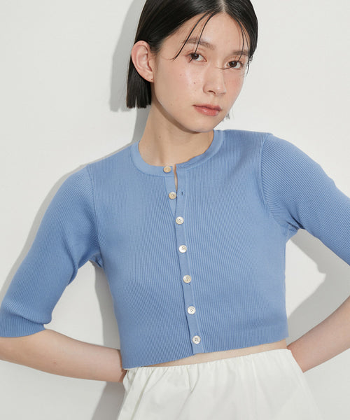 AURALEE(オーラリー)】GIZA HIGH GAUGE RIB KNIT SHORT CARDIGAN ...