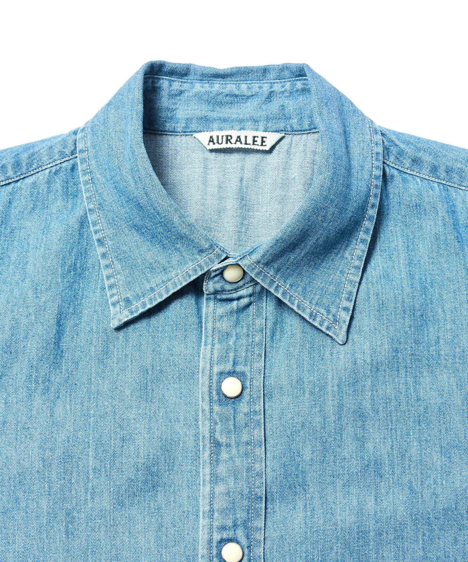 AURALEE/オーラリー】SELVEDGE SUPER LIGHT DENIM SHIRT ｜ ADAM ET ...