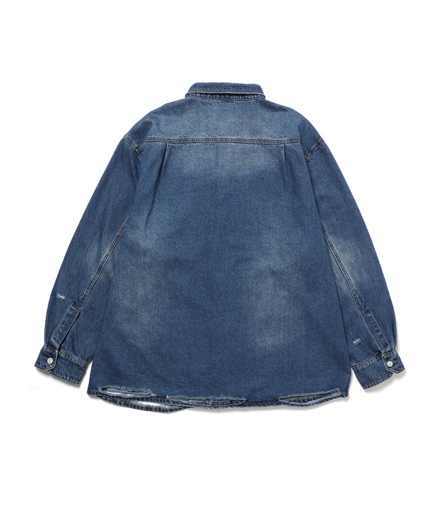 CODA/コーダ】 DESTORYED AGING OVERSIZED DENIM SHIRT ｜ ADAM ET 