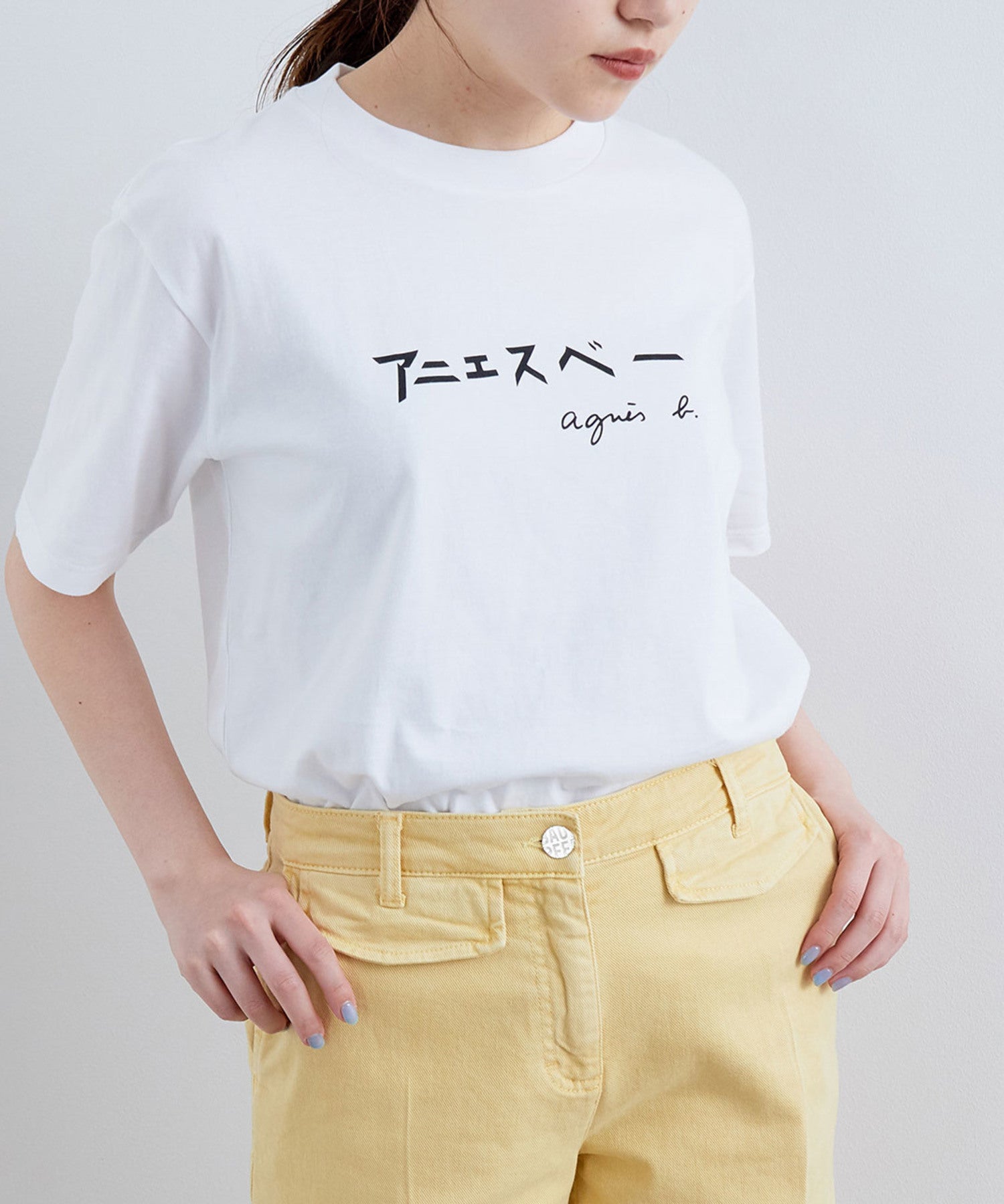トップスagnes b. チビロゴ Ｔシャツ - Tシャツ(半袖/袖なし)