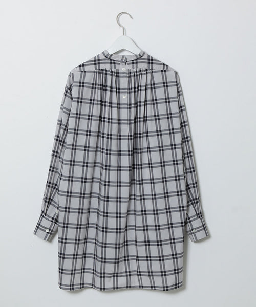 hyke CHECKED BIB FRONT SHIRT