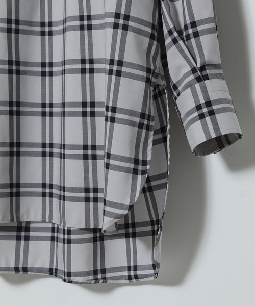 hyke CHECKED BIB FRONT SHIRT