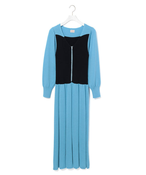 ADAM ET ROPÉ FEMME / 【babaco】TWO-TONE ZIP-UP DRESS