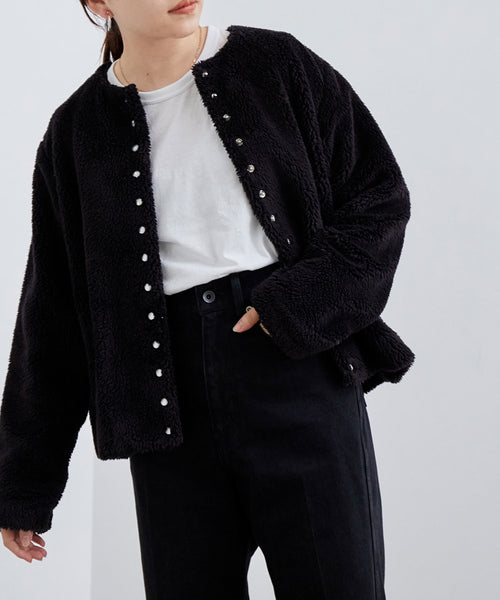 【agnes b. pour ADAM ET ROPE'】ボア CARDIGAN PRESSIONS