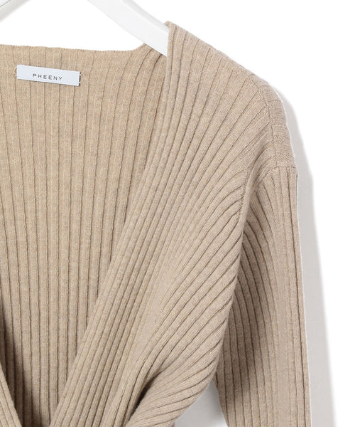 ADAM ET ROPÉ FEMME / 【PHEENY】Rib cache-coeu knit (トップス