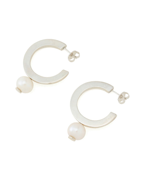 ADAM ET ROPÉ FEMME / 【MODERNWEAVING】SQUARE HOOP EARRINGS PEARL