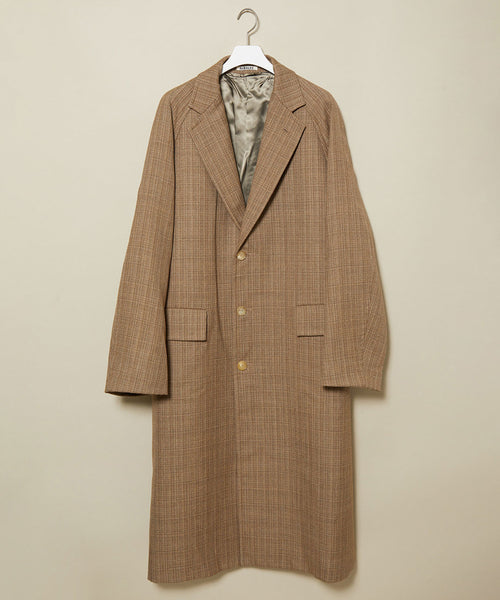 AURALEE bluefaced wool chesterfield coat