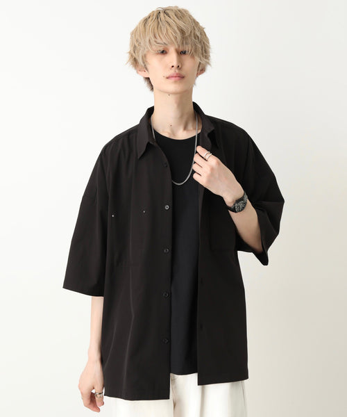 JUNRed / tai×JUNRed ドレープストレッチビッグシャツ (トップス