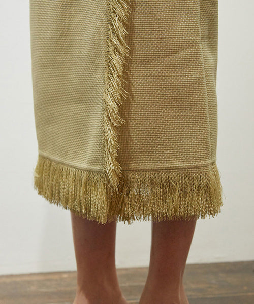 ADAM ET ROPÉ FEMME / WOMENS【AURALEE】WASHI BASKET FRINGE SKIRT