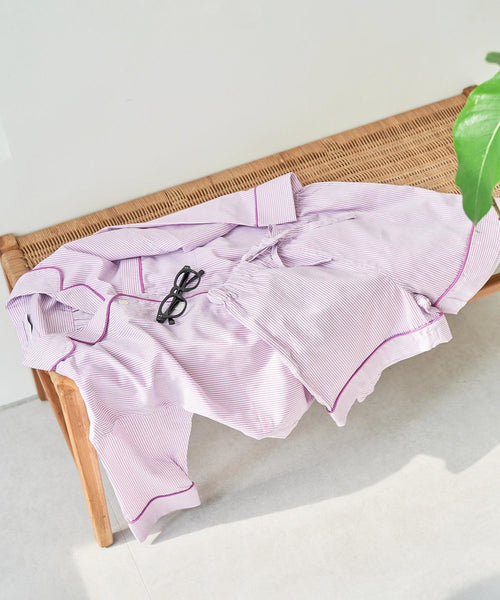 VIS / 【鎌倉シャツ×ViSage】【SET】チュニックショートパンツパジャマ
