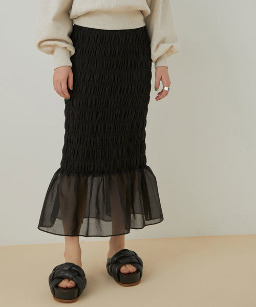 ADAM ET ROPÉ FEMME / 【PHEENY】Organdie shirring skirt (スカート