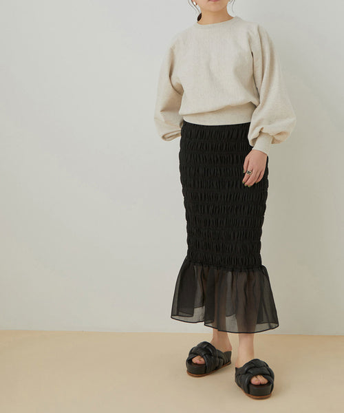 ADAM ET ROPÉ FEMME / 【PHEENY】Organdie shirring skirt (スカート