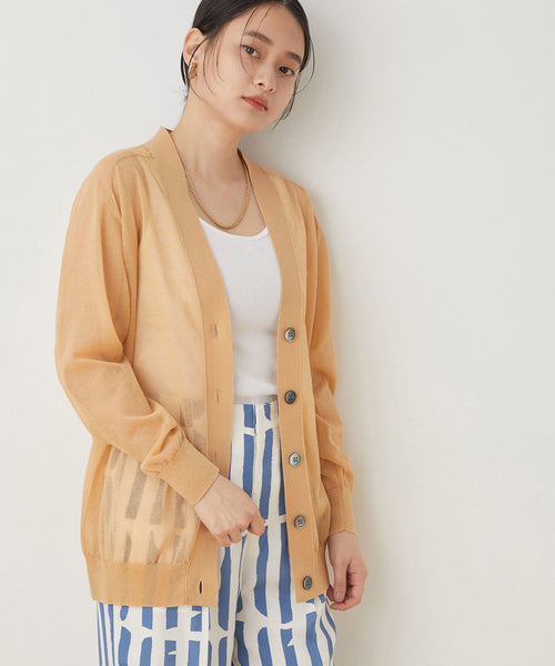 ADAM ET ROPÉ FEMME / 【BATONER】別注SEE THROUGH CARDIGAN (トップス