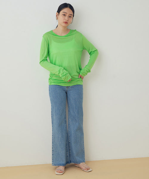 baserange LONG SLEEVE TEE ARA GREEN - カットソー(長袖/七分)