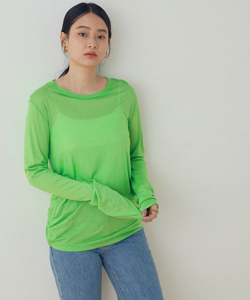 baserange LONG SLEEVE TEE ARA GREEN - カットソー(長袖/七分)