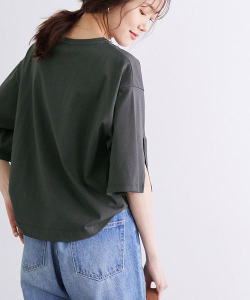 ROPÉ PICNIC / 【ラク美Tee】【TRUE COTTON】スリットスリーブプル