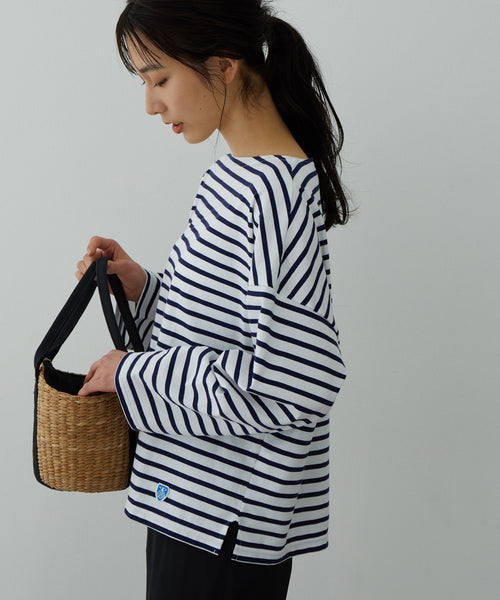 SALON adam et ropé / 【ORCIVAL】BORDER DROP SHOULDER (トップス / T