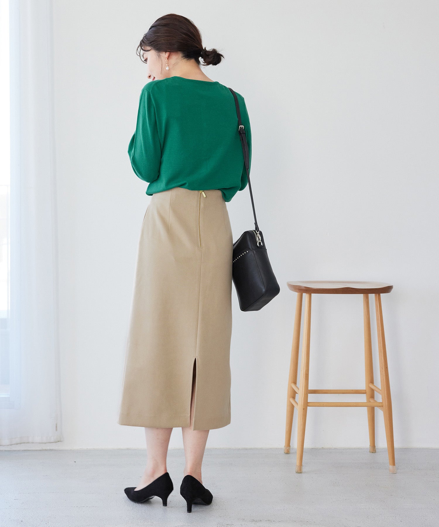 Vis 選べる着丈 程よいストレッチ感 ベロアタッチタイトスカート スカート スカート 通販 J Adore Jun Online
