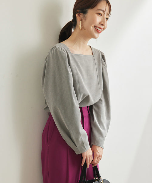 ミスク カットソー トップス レディース Ladder-Trim Bell-Sleeve Top