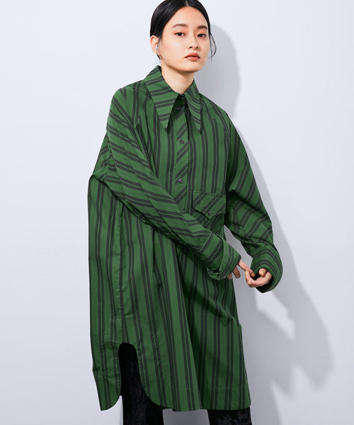 ADAM ET ROPÉ FEMME / 【GANNI】Stripe Cotton Shirt (トップス