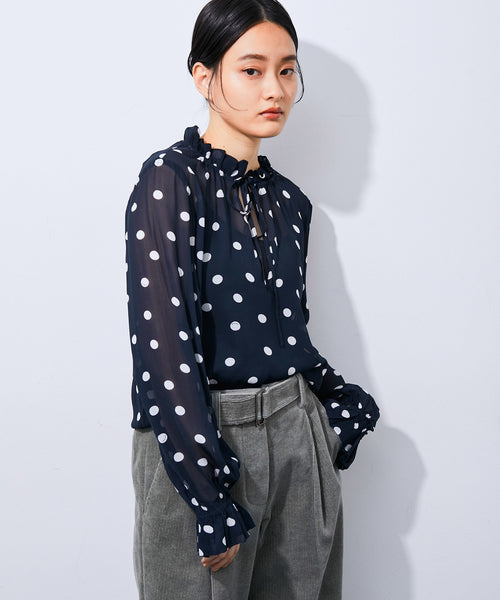 ADAM ET ROPÉ FEMME / 【GANNI】Printed Georgette Blouse (トップス