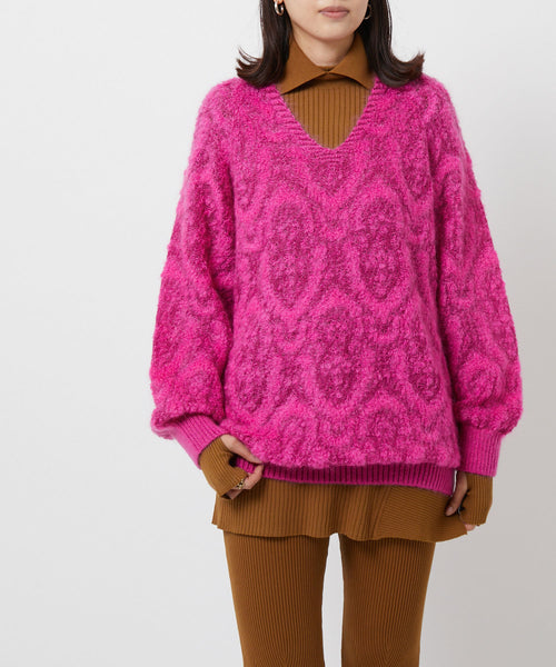 ADAM ET ROPÉ FEMME / 【VENIT】MOHAIR JAQUARD KNIT (トップス