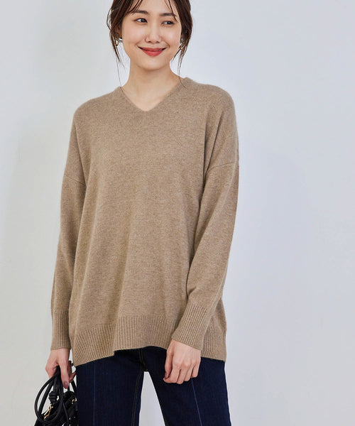 美品 TRICOT GREGE BREVETE ラクーンニット vネック