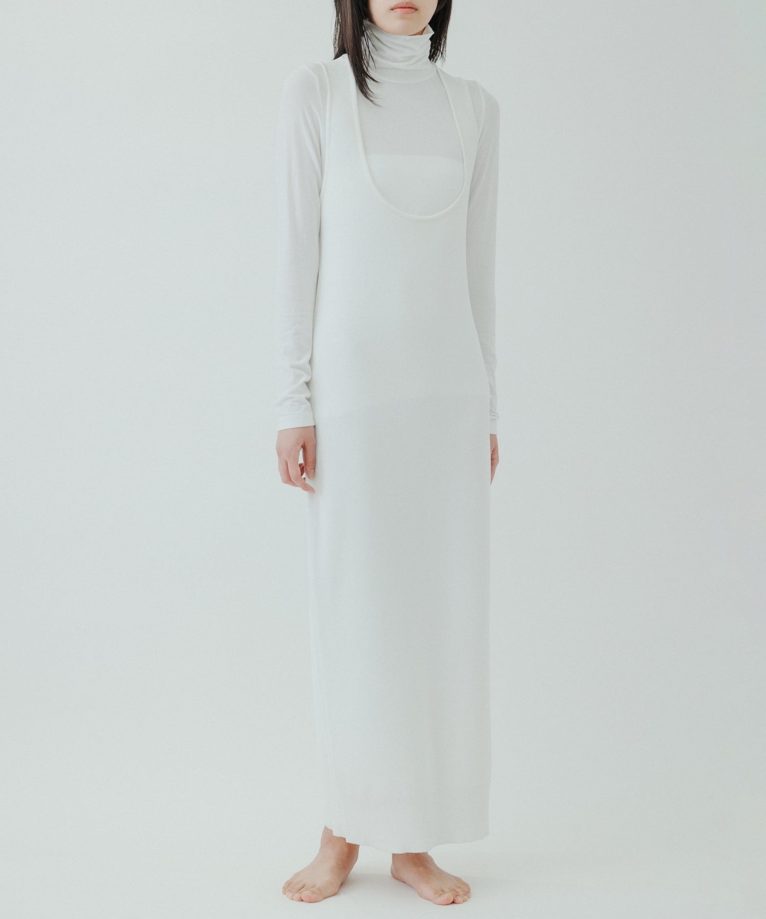 yo biotop ／ Long knit dress :white | angeloawards.com