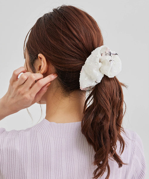 ROPÉ PICNIC / フラワードットドビービッグシュシュ (ヘアアクセサリー