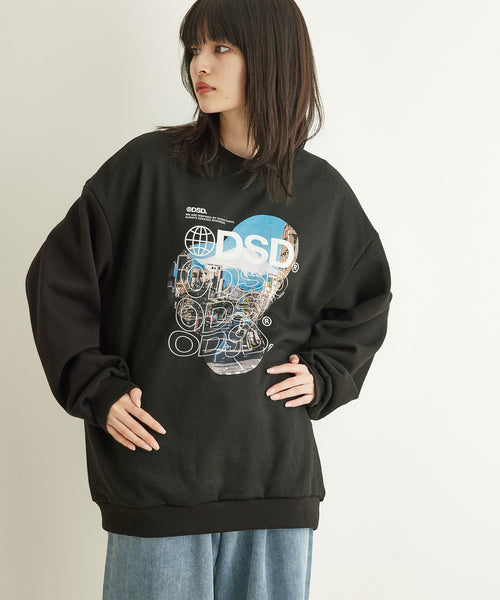 JUNRed / ODD STUDIO WORLD DIGITAL PRINTING SWEAT SHIRTS (トップス