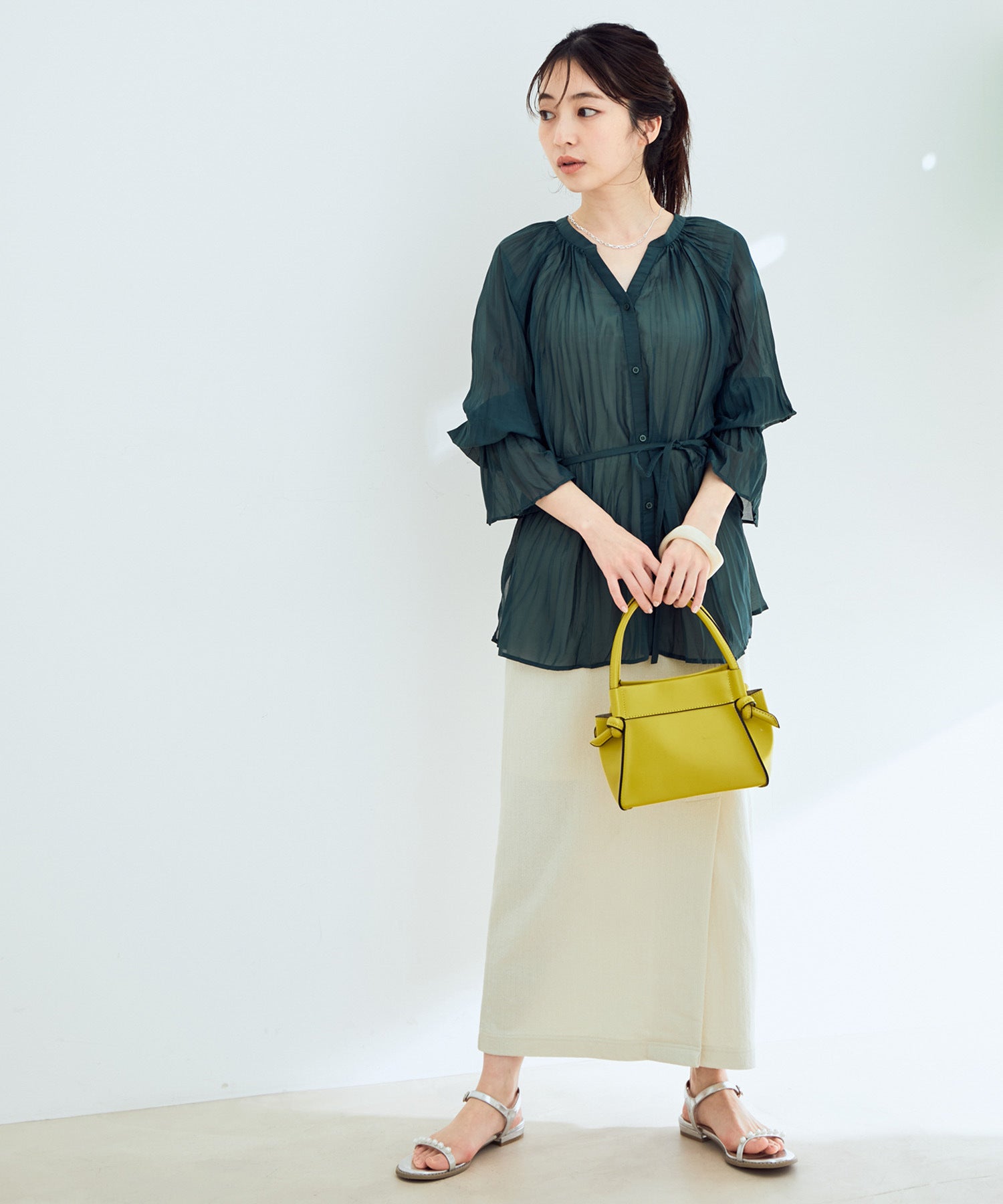 3WAYワッシャーシアープリーツブラウス｜J'aDoRe JUN ONLINE OUTLET