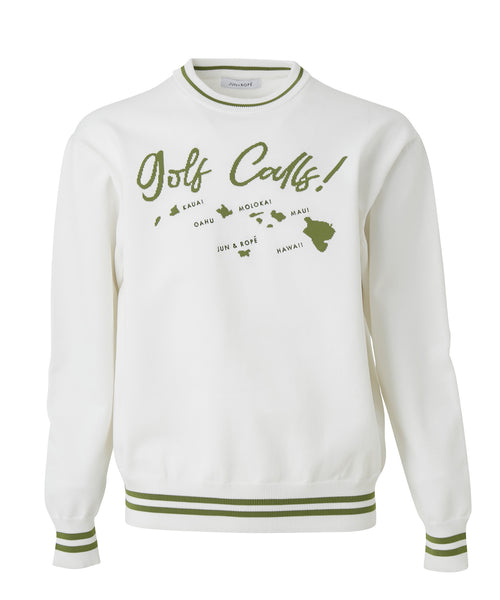 JUN&ROPÉ MEN / GOLF COLLSインターシャ長袖ニットプルオーバー